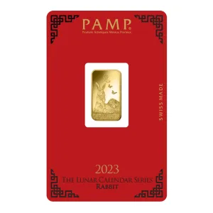 2023瑞士PAMP兔年金條5公克 - 檢驗卡裝