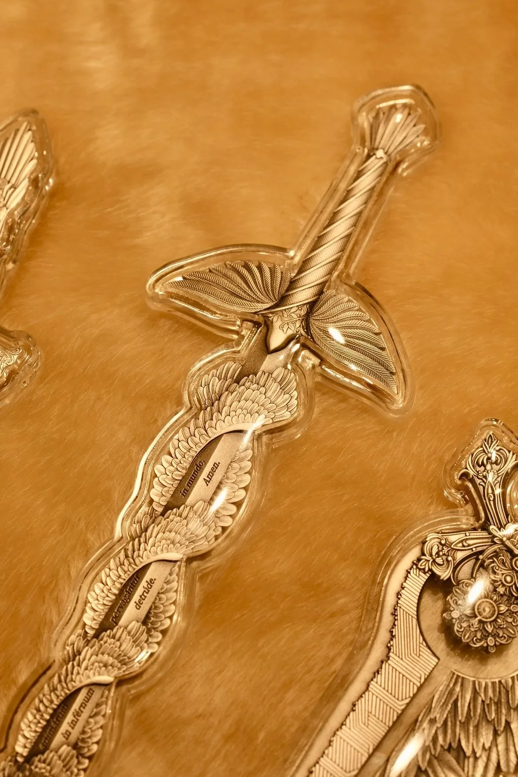 2023 聖天使米迦勒之劍 純銀仿古高浮雕銀條:圖片 2