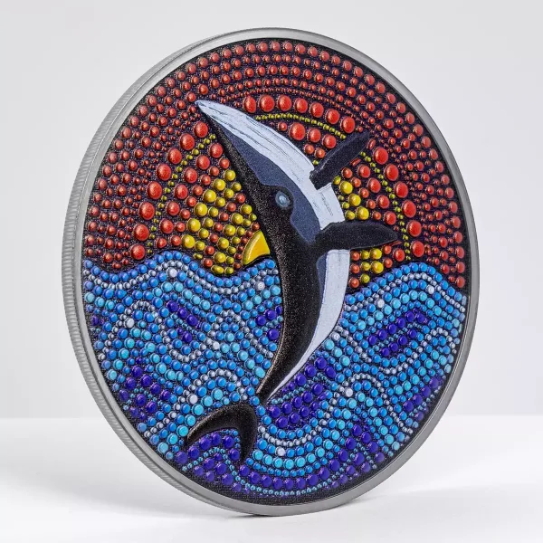 2021  點藝術 - 鯨魚 3盎司精鑄銀幣：圖片 3