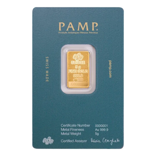 瑞士PAMP阿拉伯獵鷹金條5公克 - 含墜飾框：圖片 2