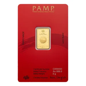 Alternative view of 2026瑞士PAMP馬年金條5公克 - 檢驗卡裝