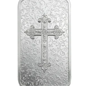 瑞士PAMP基督教十字架銀條1盎司 - 檢驗卡裝