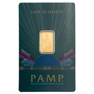 瑞士PAMP自由女神金條2.5g - 檢驗卡裝